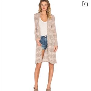 Free People Szs Free Spirit Striped Linen-blend Cardigan Almond, M